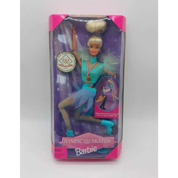 1997 USA Olympic Skater Barbie 18501 Mattel Doll Ice Skating Blonde - Picture 1 of 9